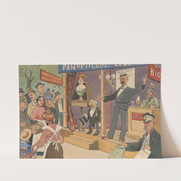 Ausrufer vor Panoptikum (1907) by Fritz Schönpflug
