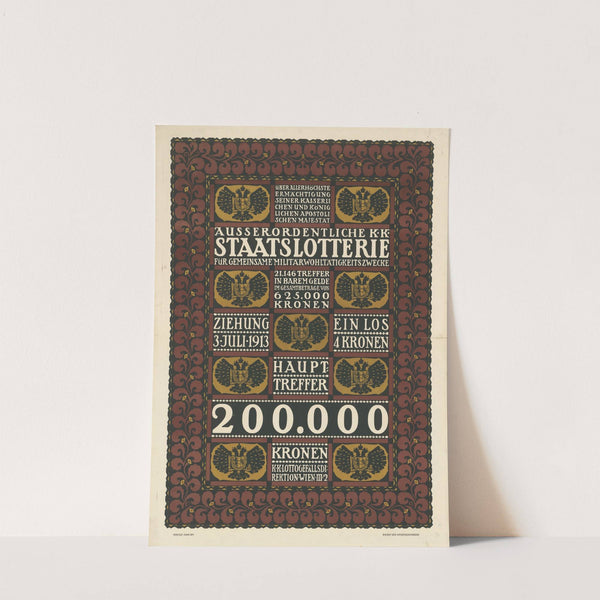 Ausserordentliche K.K. Staatslotterie (1913) by Rudolf Junk