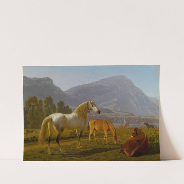 Alpine Landscape With Horses by Johann Jakob Biedermann
