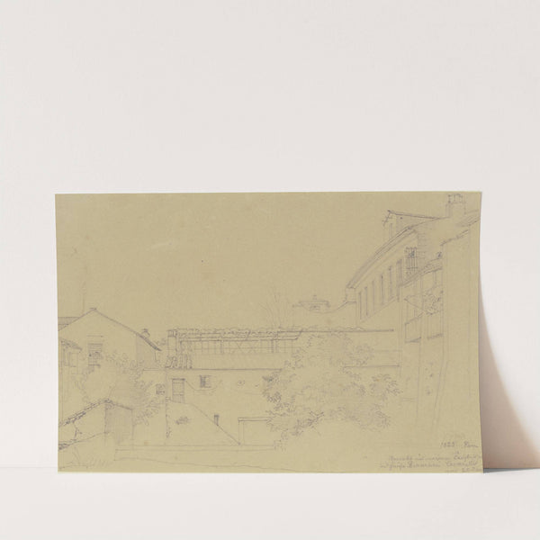 Aussicht aus dem Fenster der Unterkunft des Künstlers im Hause Bianchemi Cecarelli in Rom by Nikolaus Hoff