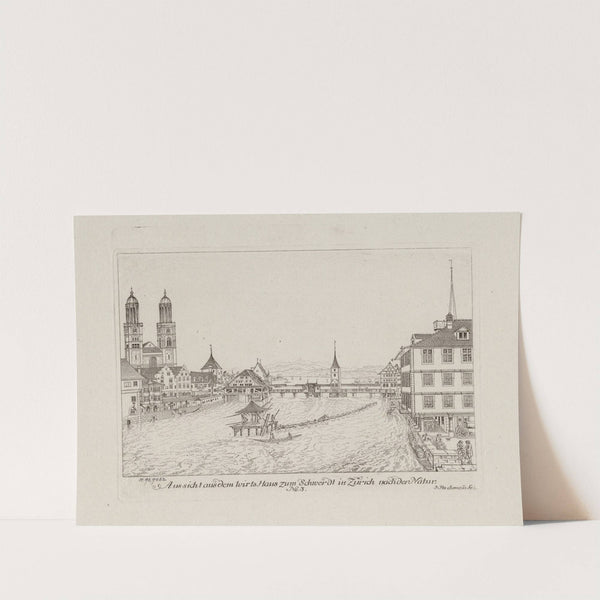 Aussicht aus dem Wirts Haus zum Schwerdt in Zürich nach der Natur (1786-1791) by Johann Jakob Aschmann