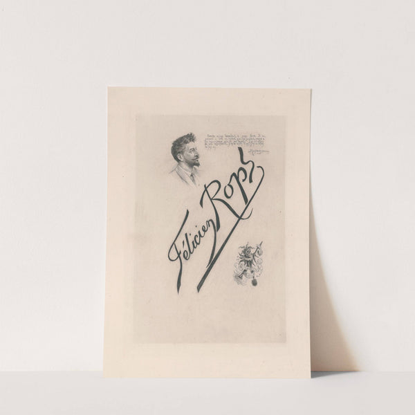 Autoportrait, devise empruntée à Montaigne, signature et sceau de Félicien Rops by Félicien Rops