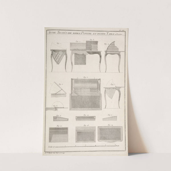 Autre secrétaire mobile pupitre et petite table a ecrire. by André Jacob Roubo