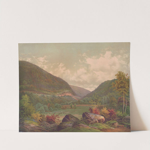 Autumn in the Alleghenies (horse shoe bend) (1878) by Krebs Lith. Co