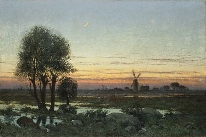 Autumn Landscape in the Glow of Sunset