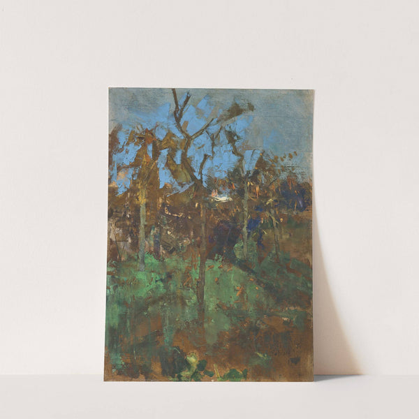 Autumn landscape; Trees by Sir George Clausen