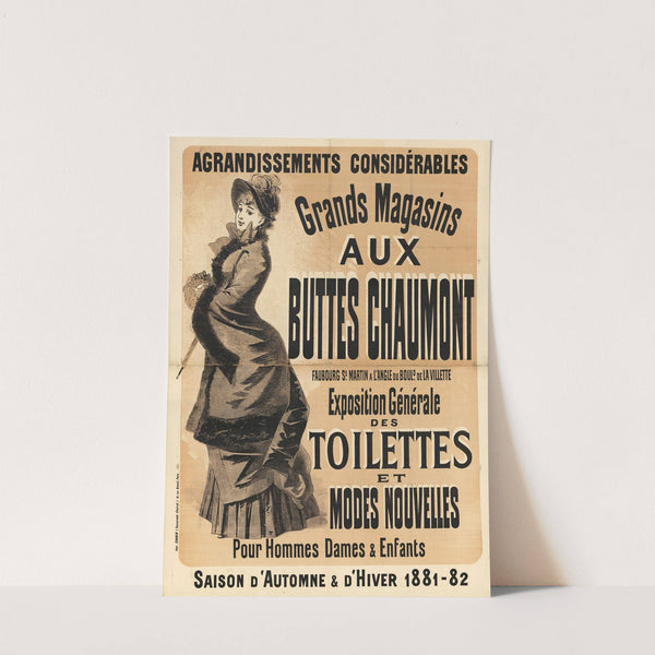 Aux Buttes Chaumont. Agrandissements considérables, Grands Magasins Aux Buttes Chaumont (1881) by Jules Chéret