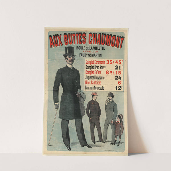 Aux Buttes Chaumont. Complet cérémonie, 35 & 45f – complet drap nouveauté 21f (1886) by Jules Chéret