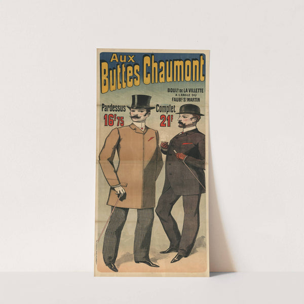 Aux Buttes Chaumont. Pardessus 16f75 – Complet 21f (1888) by Jules Chéret