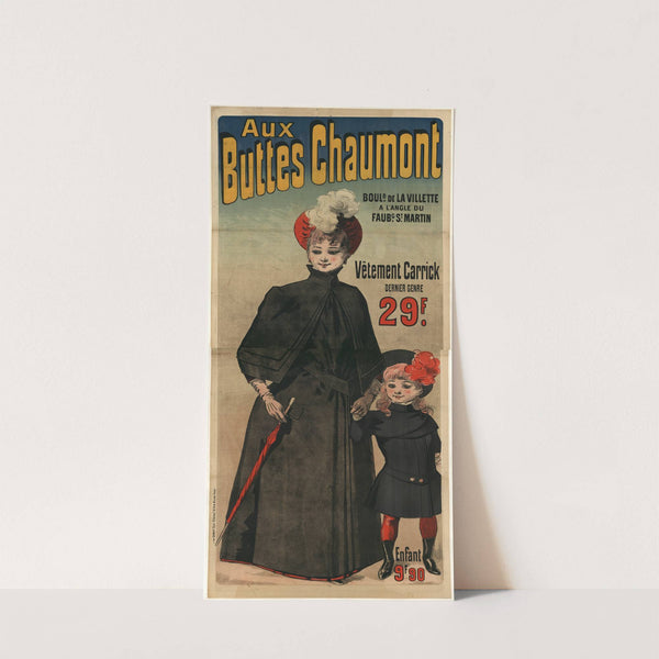 Aux Buttes Chaumont. Vêtement carrick dernier genre 29f (1888) by Jules Chéret