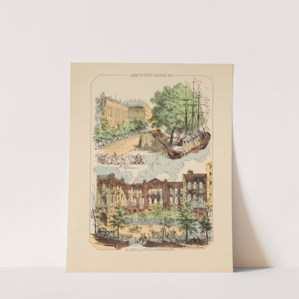 Avant et après l’incendie 1871 La Caisse des dépôts et conisgnations. 11 (1871) by Victor Coindre