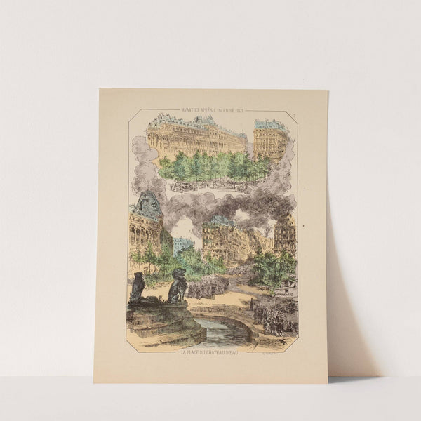 Avant et après l’incendie 1871 La place du Château d’eau. 7 (1871) by Victor Coindre