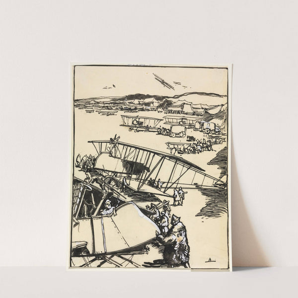 Avions reposant sur le terrain (1914) by Auguste Louis Lepère