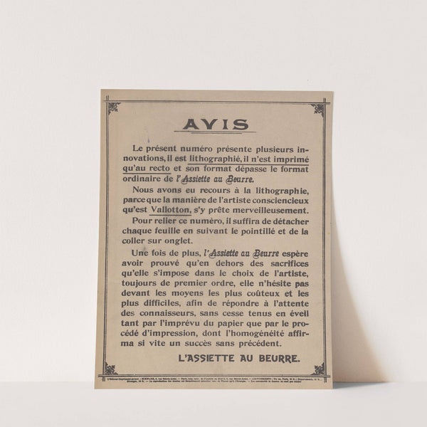 Avis (1902) by Félix Vallotton