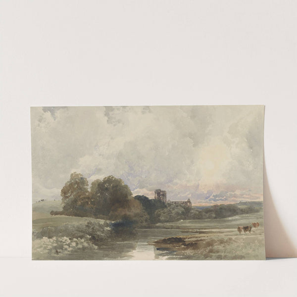 Avondlandschap met de ruïne van Kirkstall Abbey, Yorkshire by Peter De Wint