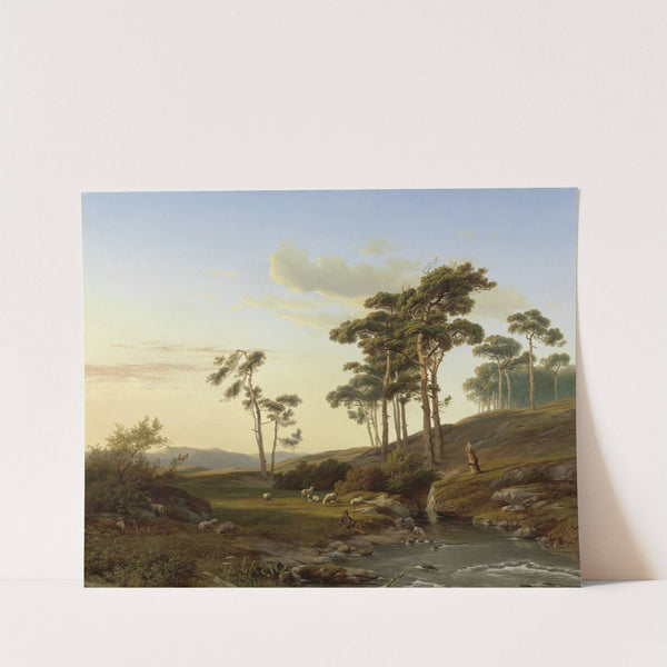 Avondstemming met herder (c. 1855) by Cornelis Lieste