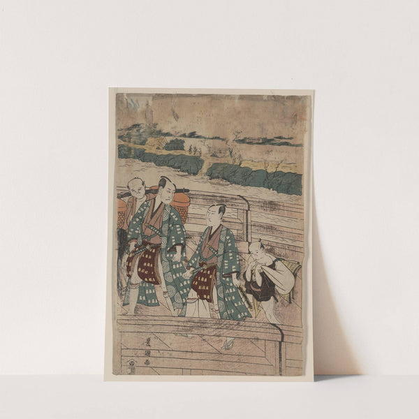 Azumabashi o wataru ichikawa omezō to sawamura gennosuke by Toyokuni Utagawa