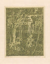 Kind op klompen bij de ingang van een huis (1915)