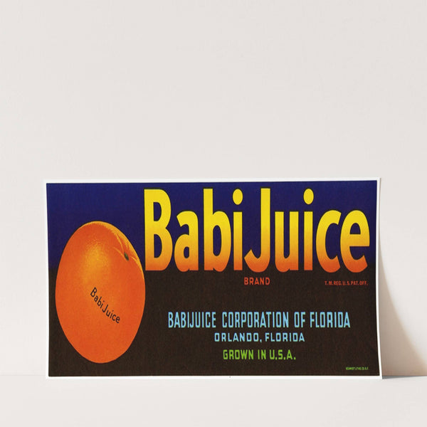 BabiJuice Brand Orange Label (1930-1950)