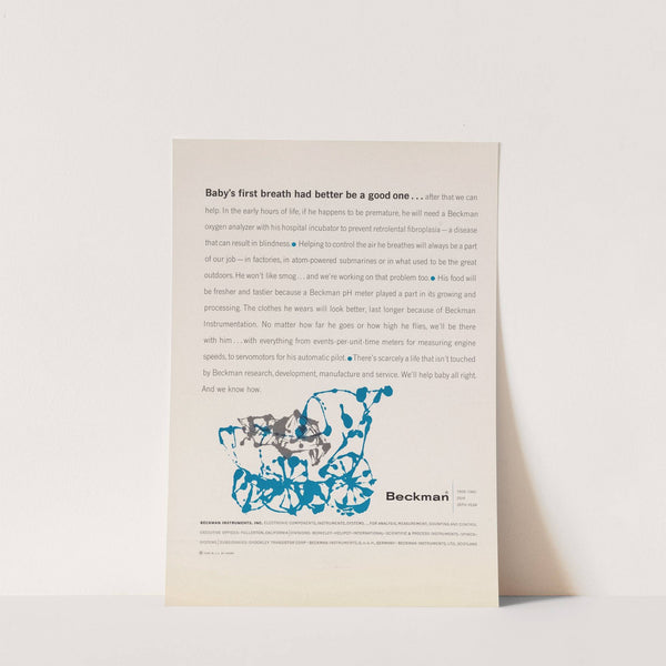 Baby's first breath had better be a good one... by Beckman Instruments