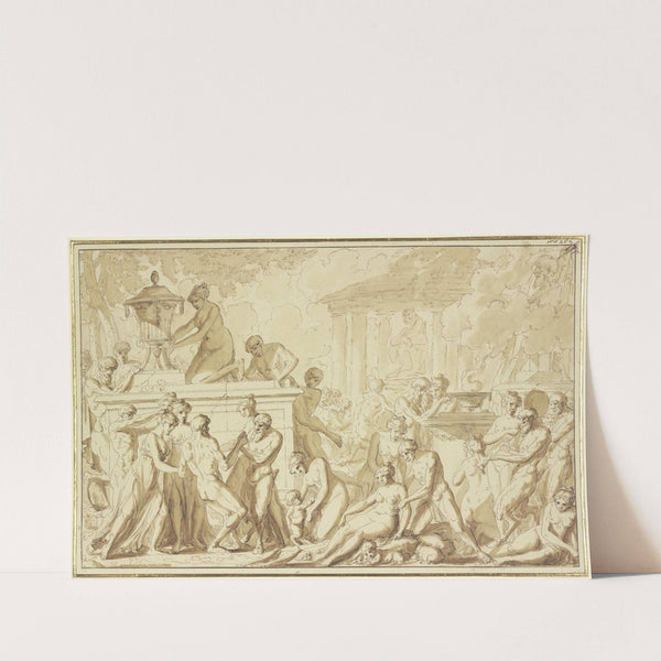 Bacchanal bei einem Tempel by Louis-Felix de La Rue