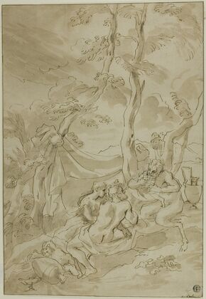 Bacchanale, with Satyr Playing Reeds
