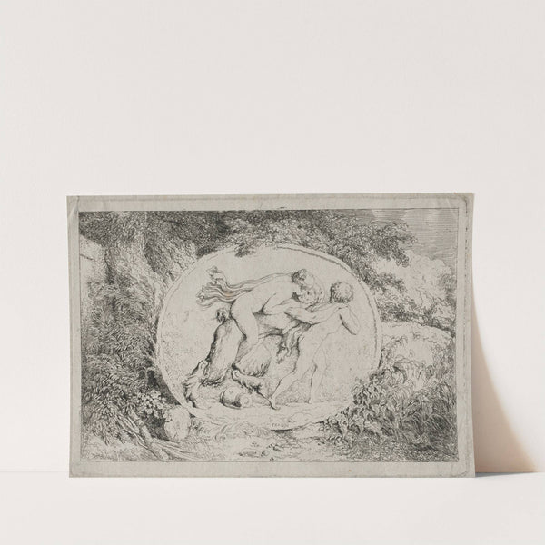 Bacchanales; Nymph Astride a Satyr (1763) by Jean-Honoré Fragonard