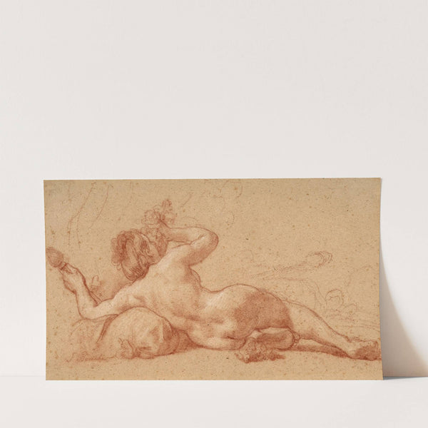 Bacchante allongée de dos by Nicolas-René Jollain