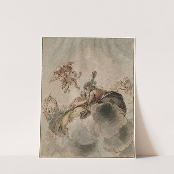 Bacchantes and putti amongst the clouds by Jacob de Wit