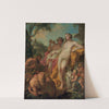 Bacchic figures in a classical landscape by Pierre Charles Le Mettay