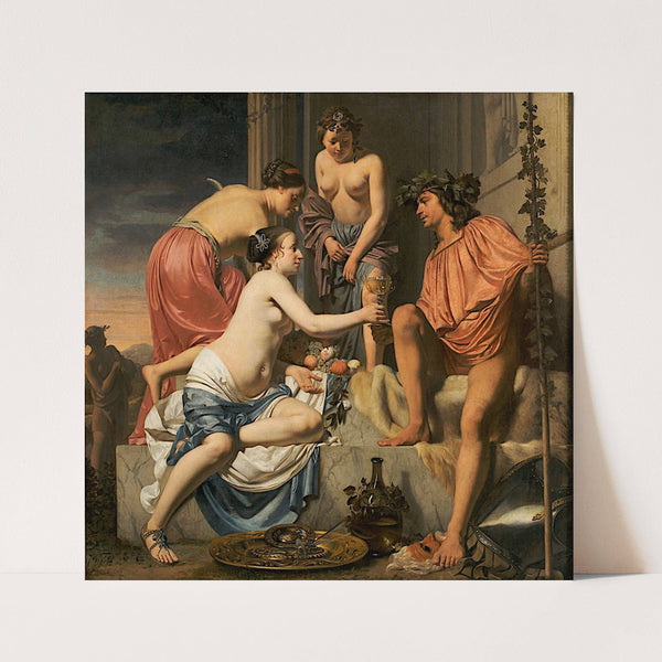 Bacchus on a Throne − Nymphs Offering Bacchus Wine and Fruit (1658)