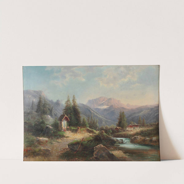 Bachlandschaft mit Figurenstaffage by Gustav Barbarini