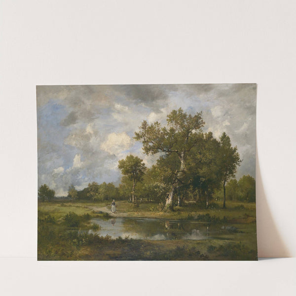 Bachlandschaft mit Wanderin by Leon Richet