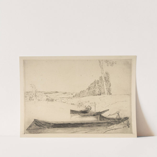 Bachots au bords de la Seine (1858) by Félix Bracquemond