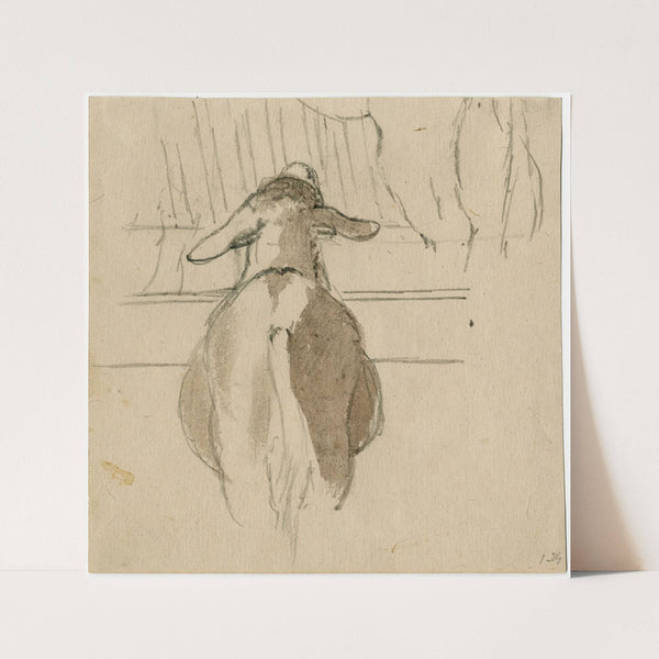 Back of a sheep near his rack by Floris Verster