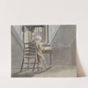 Back View of a Seated Man in an Attic by James Miller