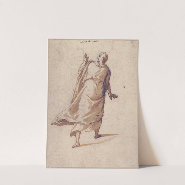 Back View of a Standing Man in a Long Cloak by Cesare Nebbia