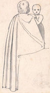 Back View of a Woman with Child Looking Over Her Shoulder