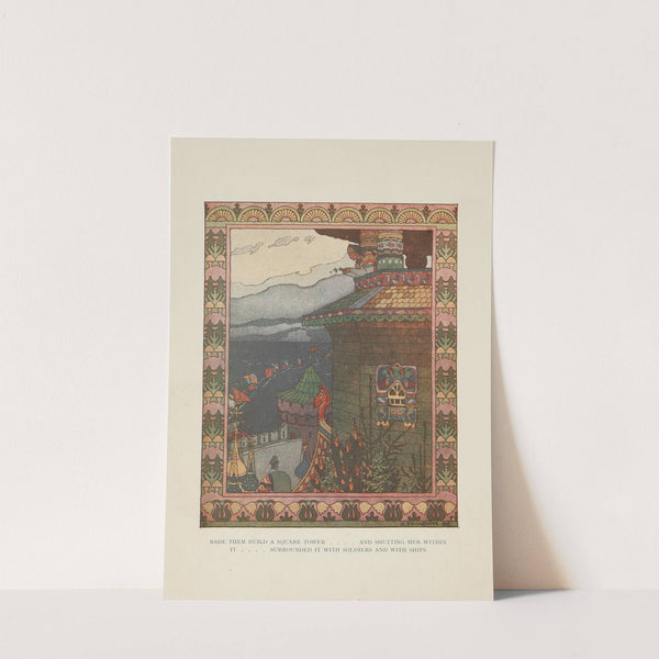 Bade them build a square tower (1917) by Ivan Bilibin