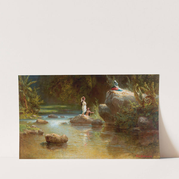 Badende Am Fluss by Ferdinand Bellermann