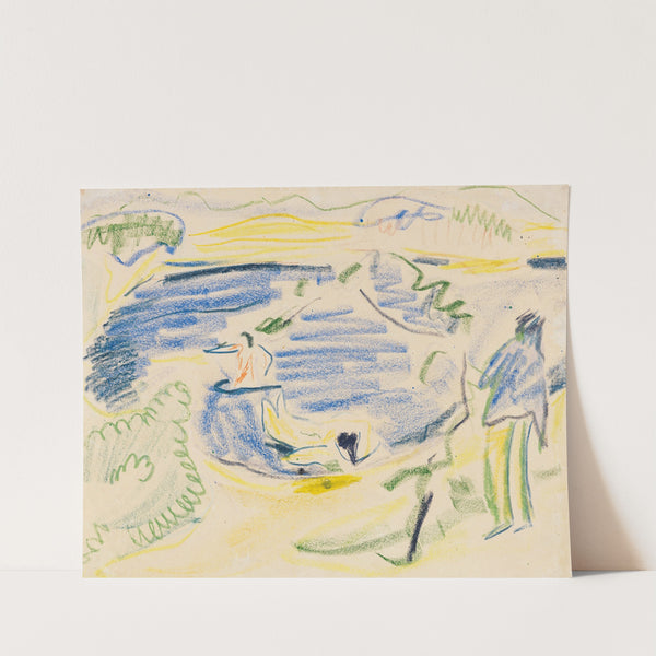 Badende (Badende im Teich) (1909) by Ernst Ludwig Kirchner