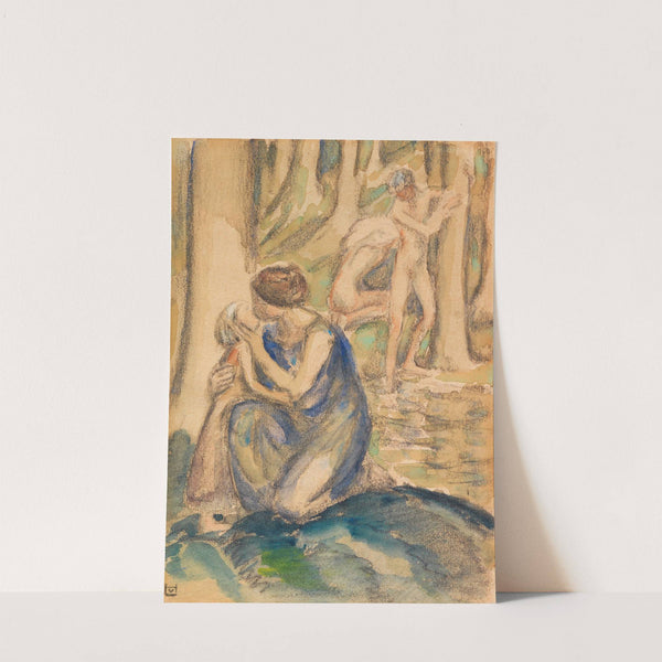 Badende Figuren am Waldsee by Ludwig von Hofmann