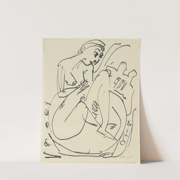 Badende im Tub (ca. 1917) by Ernst Ludwig Kirchner