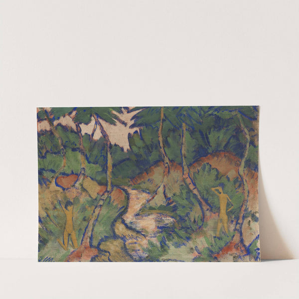 Badende in Landschaft by Otto Mueller