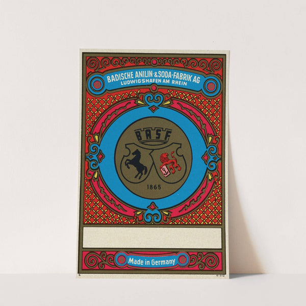 Badische Anilin & Soda-Fabrik dye label with BASF seal (Circa 1900) by Badische Anilin & Soda-Fabrik