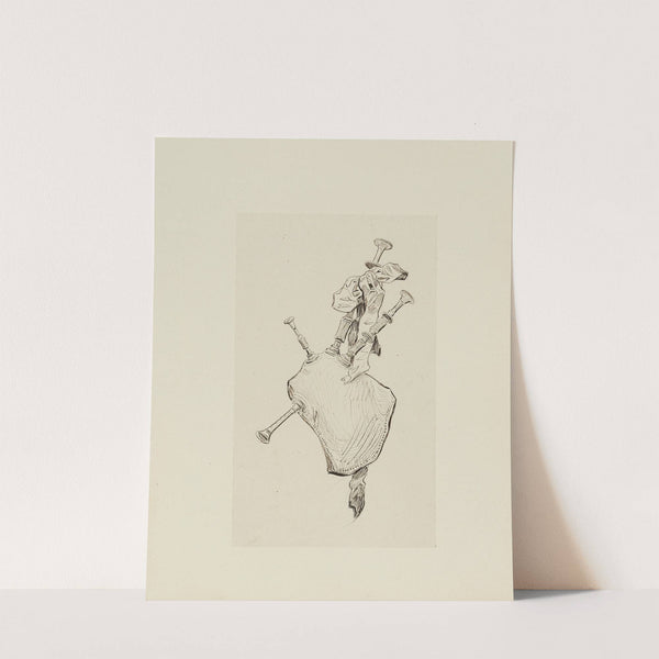 Bag-pipe – dessin pour le cul-de-lampe du chapitre 5 L’air de Bonny Dundee (1920-1921) by Achille Granchi-Taylor