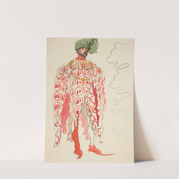 Bagot, costume sketch for Henry Irving’s Planned Production of King Richard II by Edwin Austin Abbey