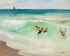 Baigneurs dans la vague