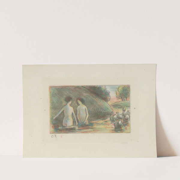 Baigneuses gardeuses d’oies by Camille Pissarro