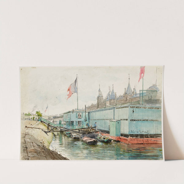 Bains froids au dessous du Pont Neuf (1885) by Alexandre Prévost